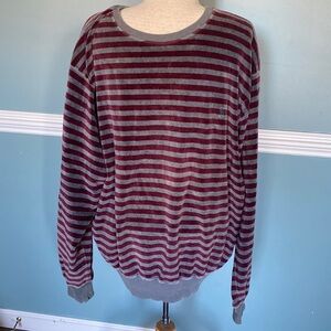 Vintage Y2K Polo Ralph Lauren striped red and gray cotton valor sweatshirt L.